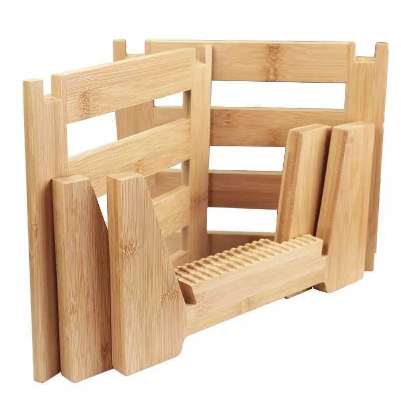 Porta Vinilo Madera Bambu Elegante Diseño Tornamesa-6