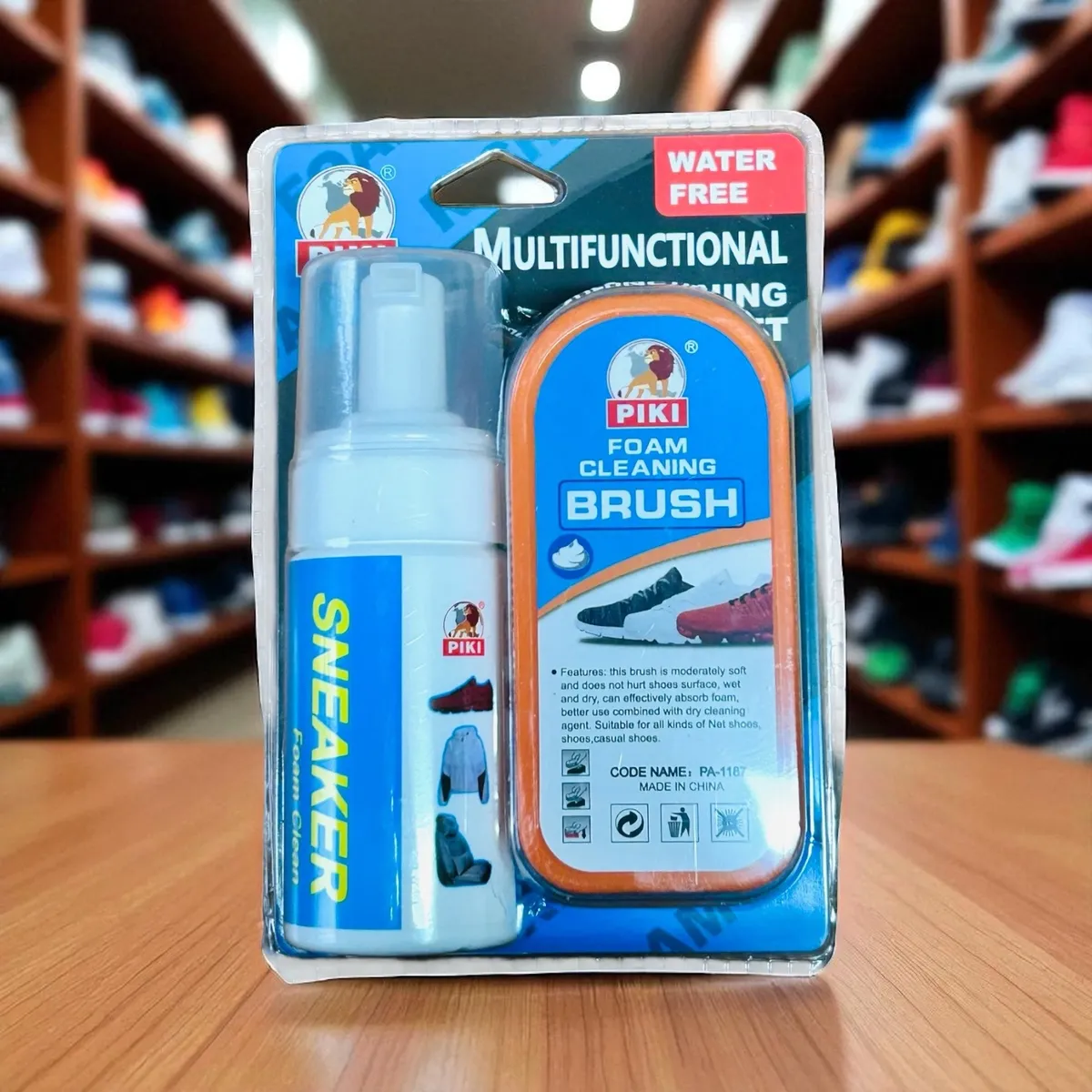 Kit De Limpieza De Zapatillas + Lustrin De Madera-3