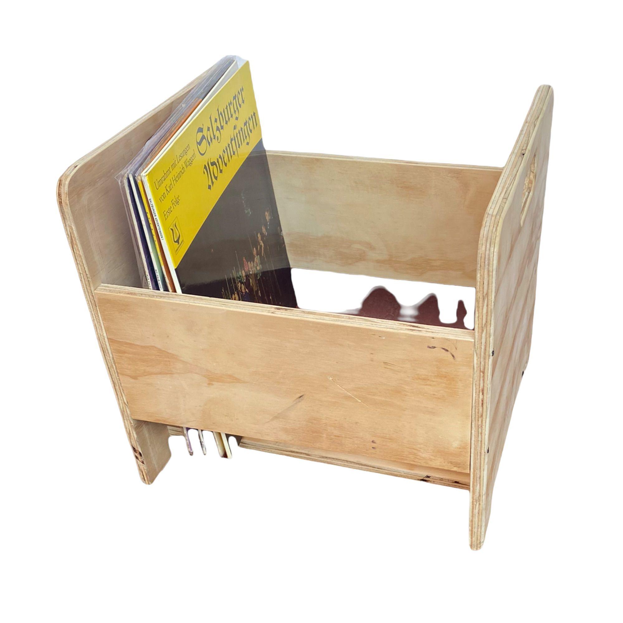 Portador Discos Vinilos Caja Madera 50 U Aprox Capacidad-2