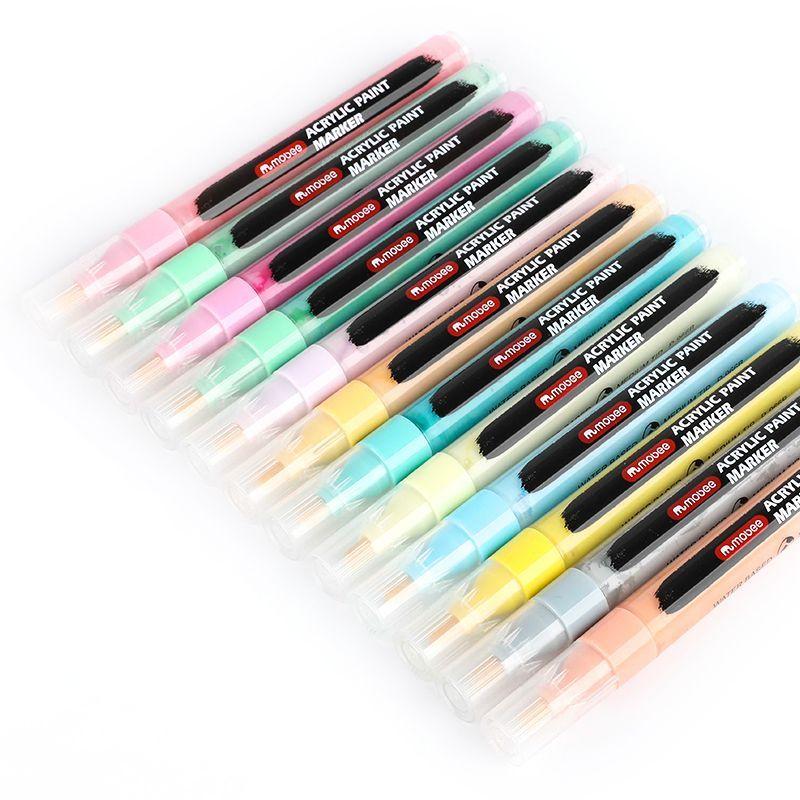 Marcadores Acrilicos Mobee 12 Colores Pastel Tipo Posca-2