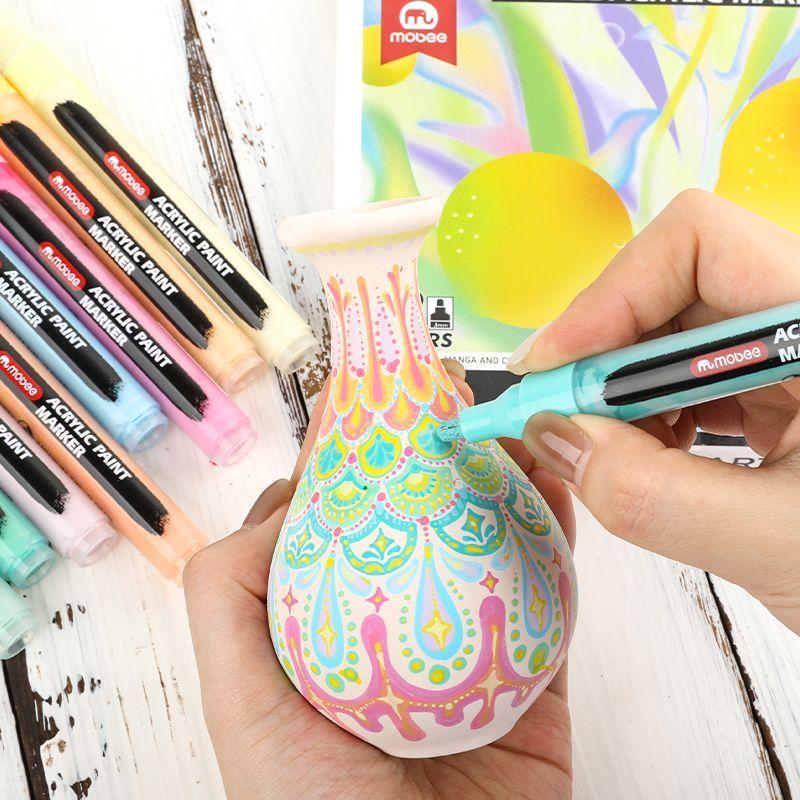 Marcadores Acrilicos Mobee 12 Colores Pastel Tipo Posca-3