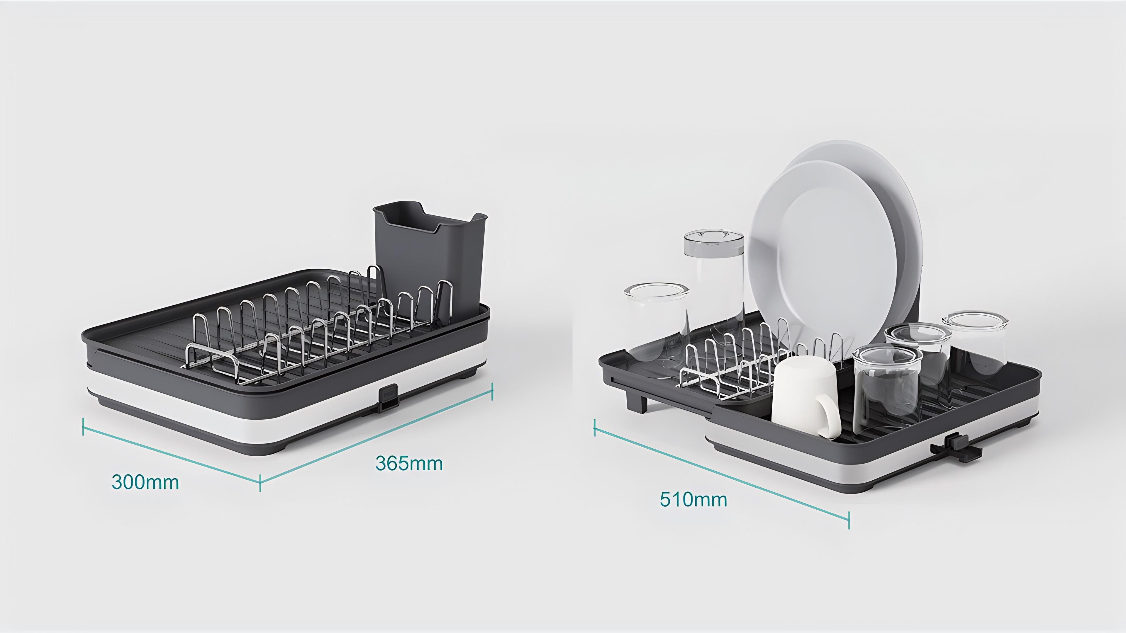 Secaplatos Escurridor Cocina Acero Inoxidable Plegable Loza-7