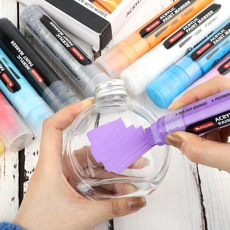 Marcadores Acrilicos Punta Gruesa 15mm Mobee 12 Colores-3