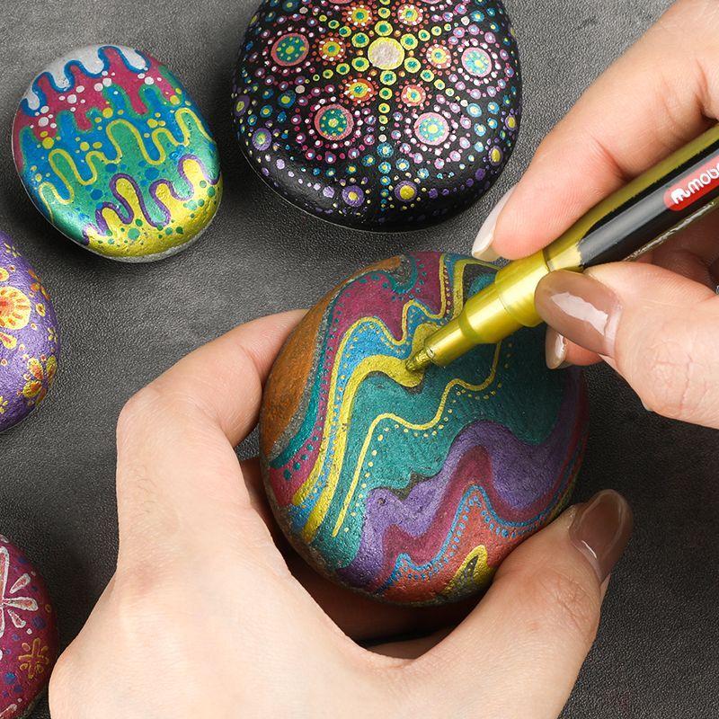 Marcadores Acrilicos Punta Fina Mobee 12 Colores Metalicos-3