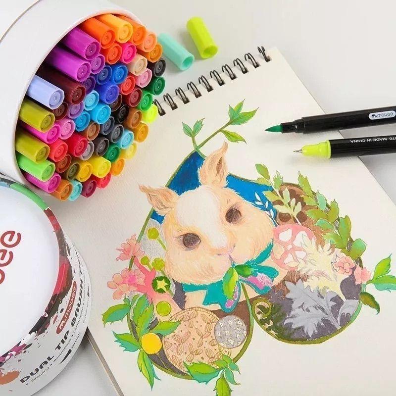 Marcador Doble Punta Dual Lettering 60 Lápices Brush Color-3