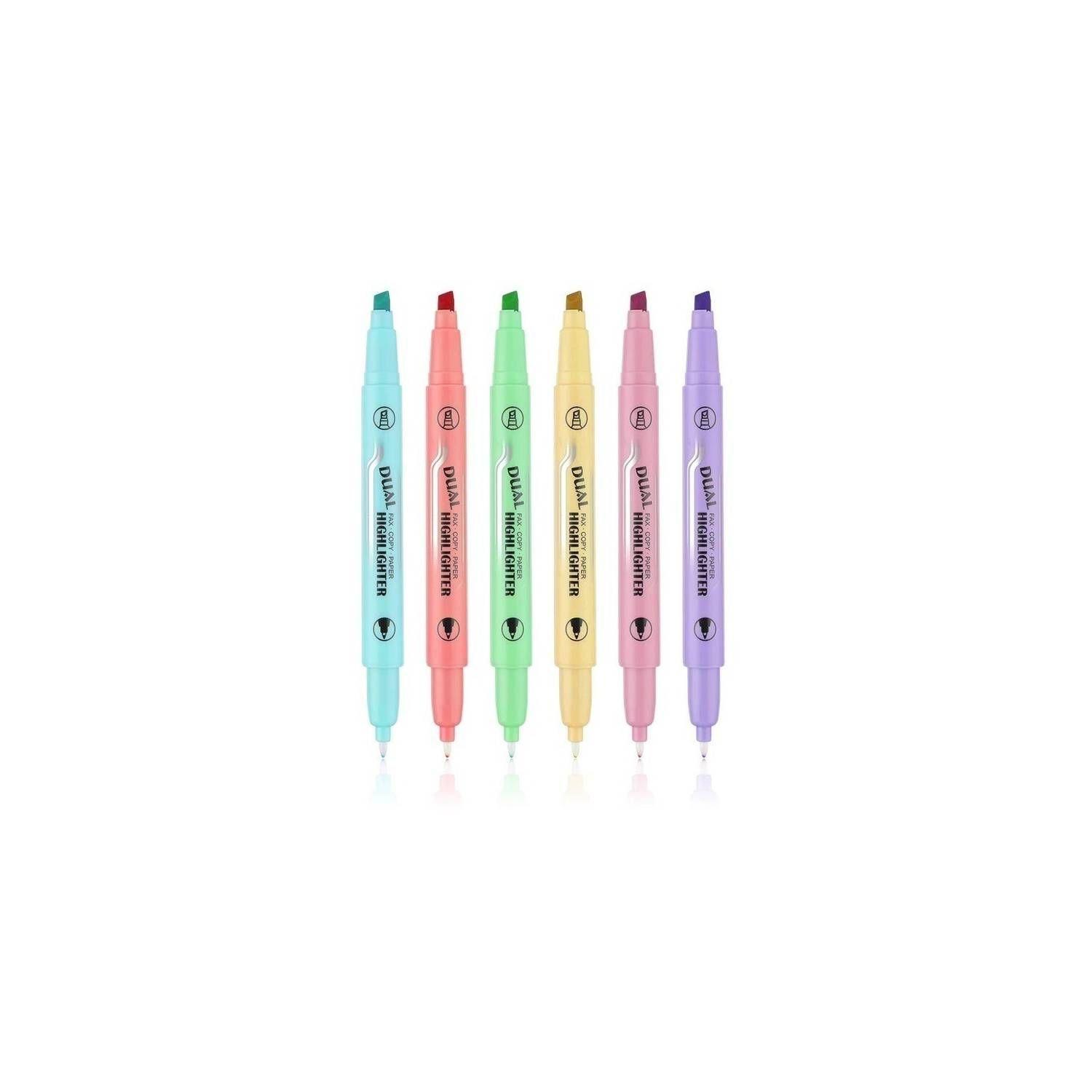 Destacadores Doble Punta Set 6 Unidades Pastel-3