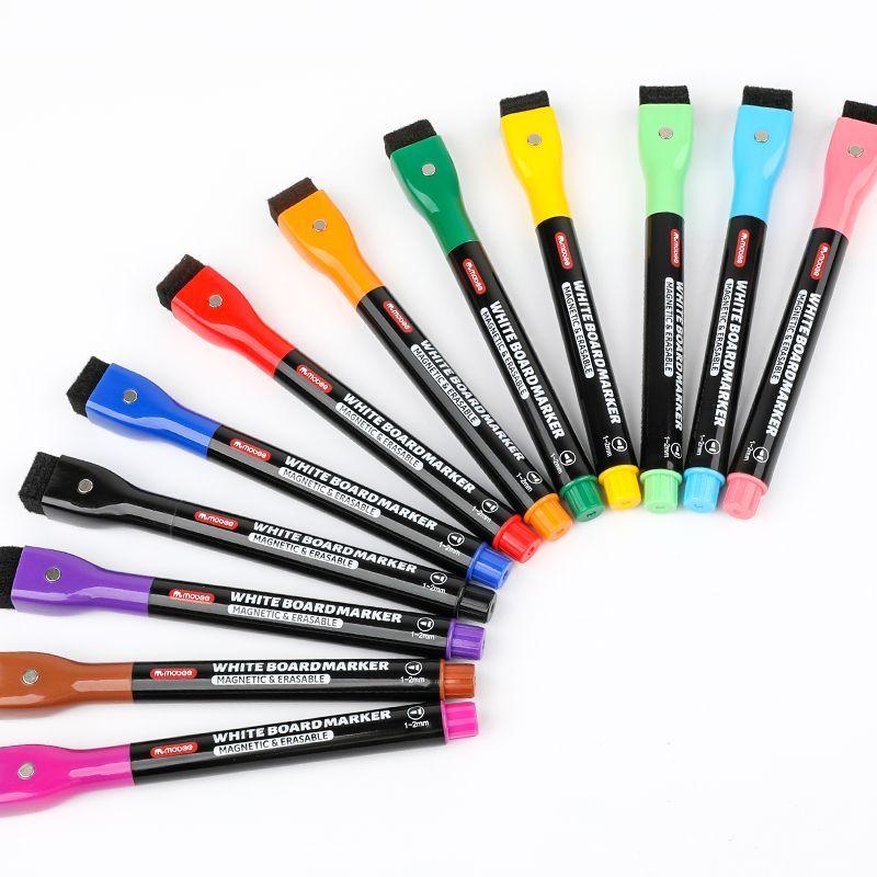 Plumones De Pizarra Mobee 12 Colores Con Borrador-2