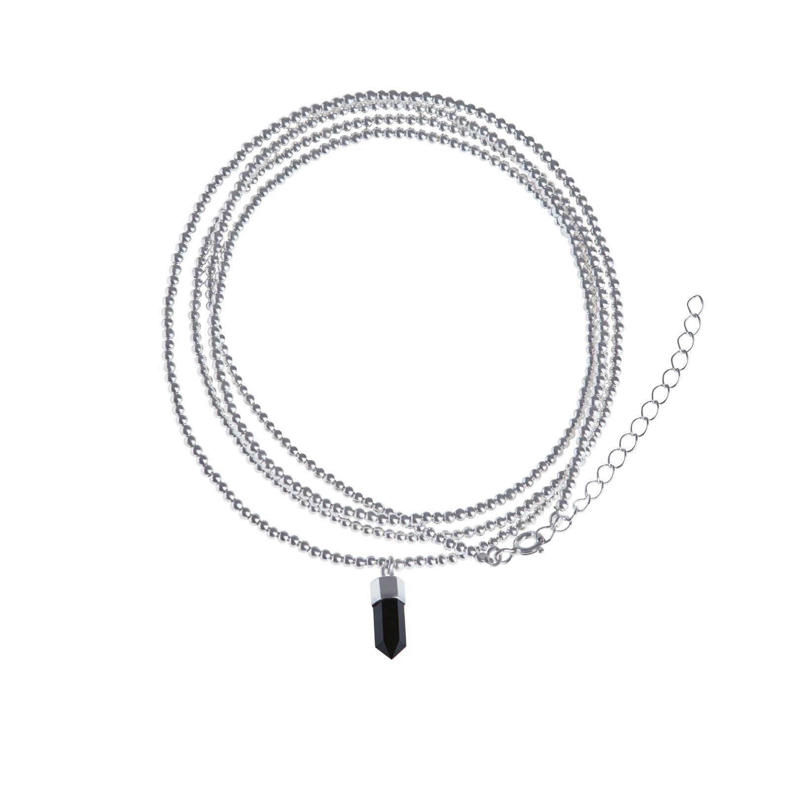 Pulsera extra larga 80 cm con Piedra Onix colgante -0