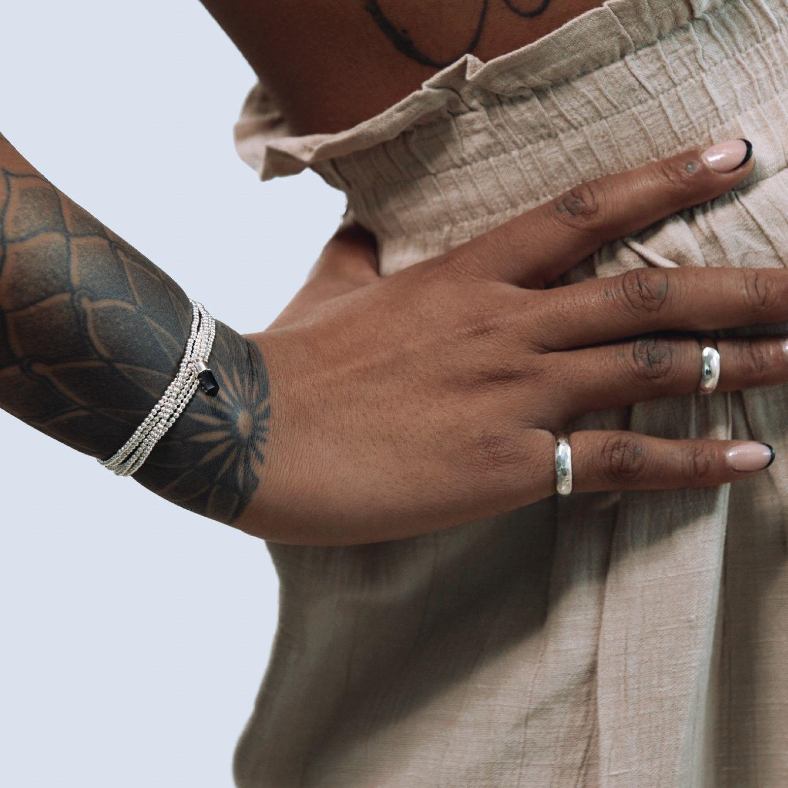 Pulsera extra larga 80 cm con Piedra Onix colgante -1