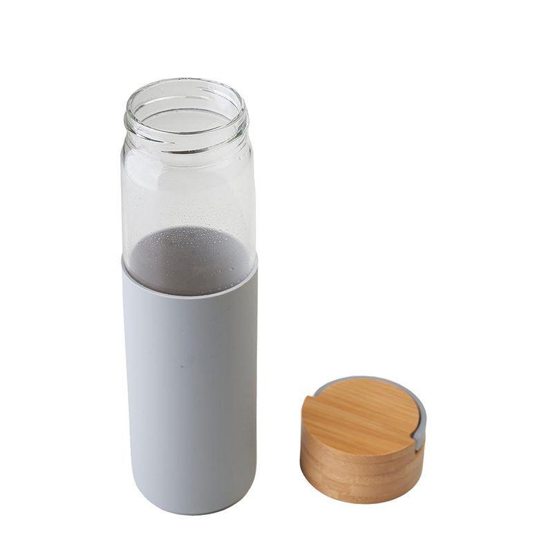 Botella De Vidrio Y Bamboo Reutilizable-3