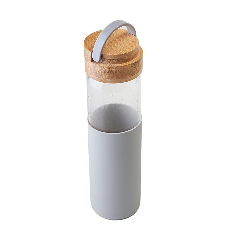 Botella De Vidrio Y Bamboo Reutilizable-4