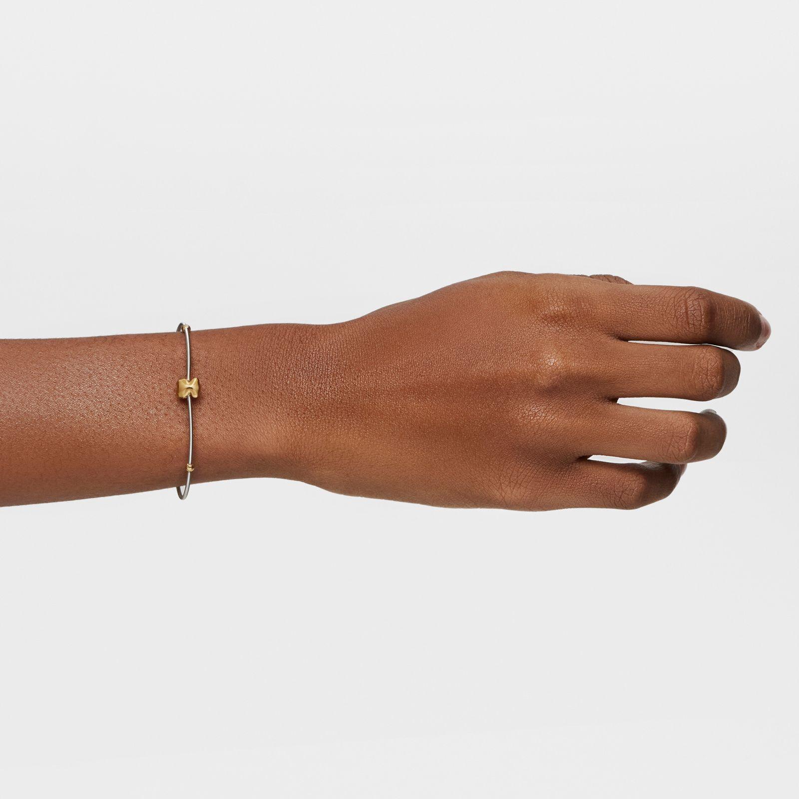 Pulsera oso de oro y acero Mesh Tube-2
