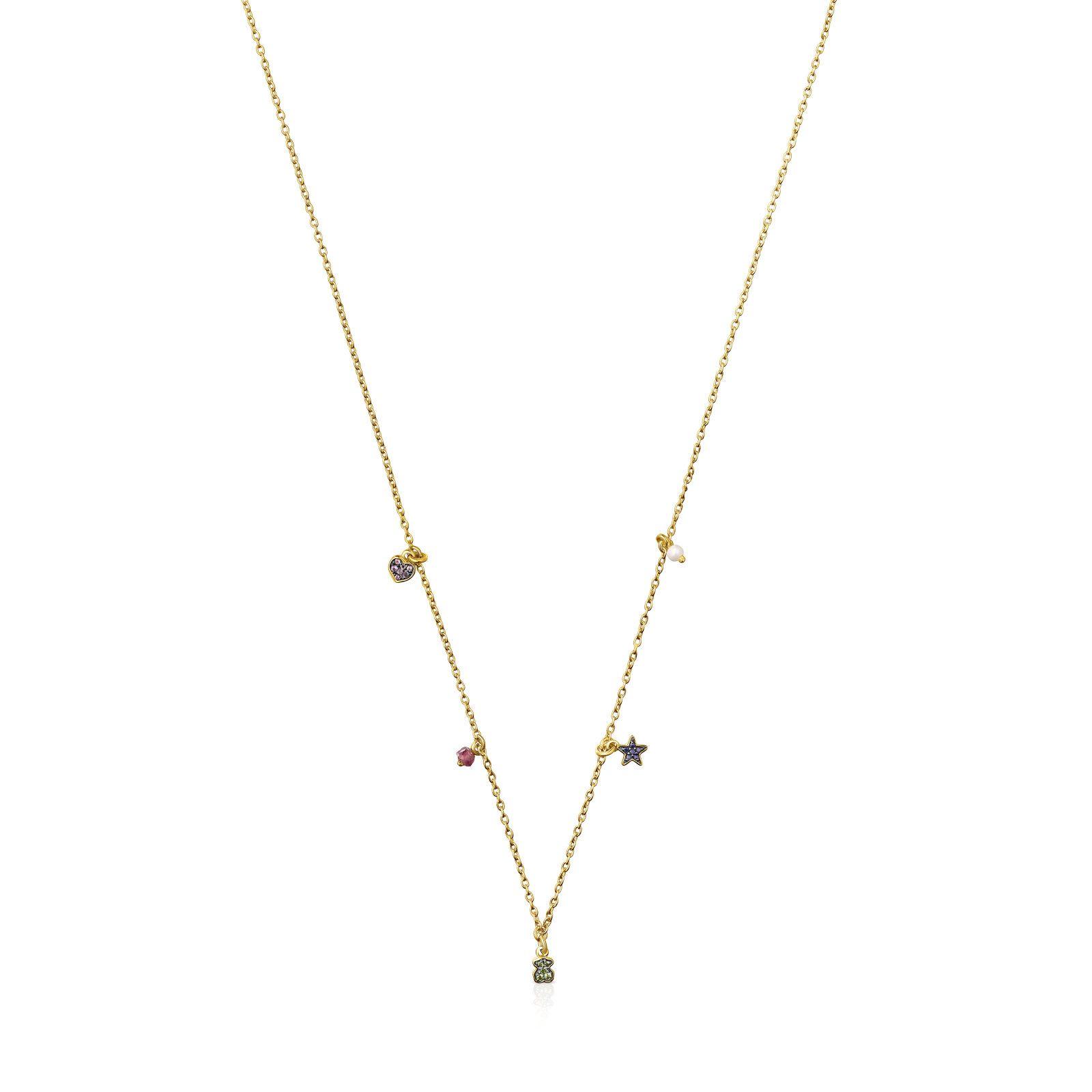 Collar de plata vermeil, gemas y perla TOUS New Motif-0