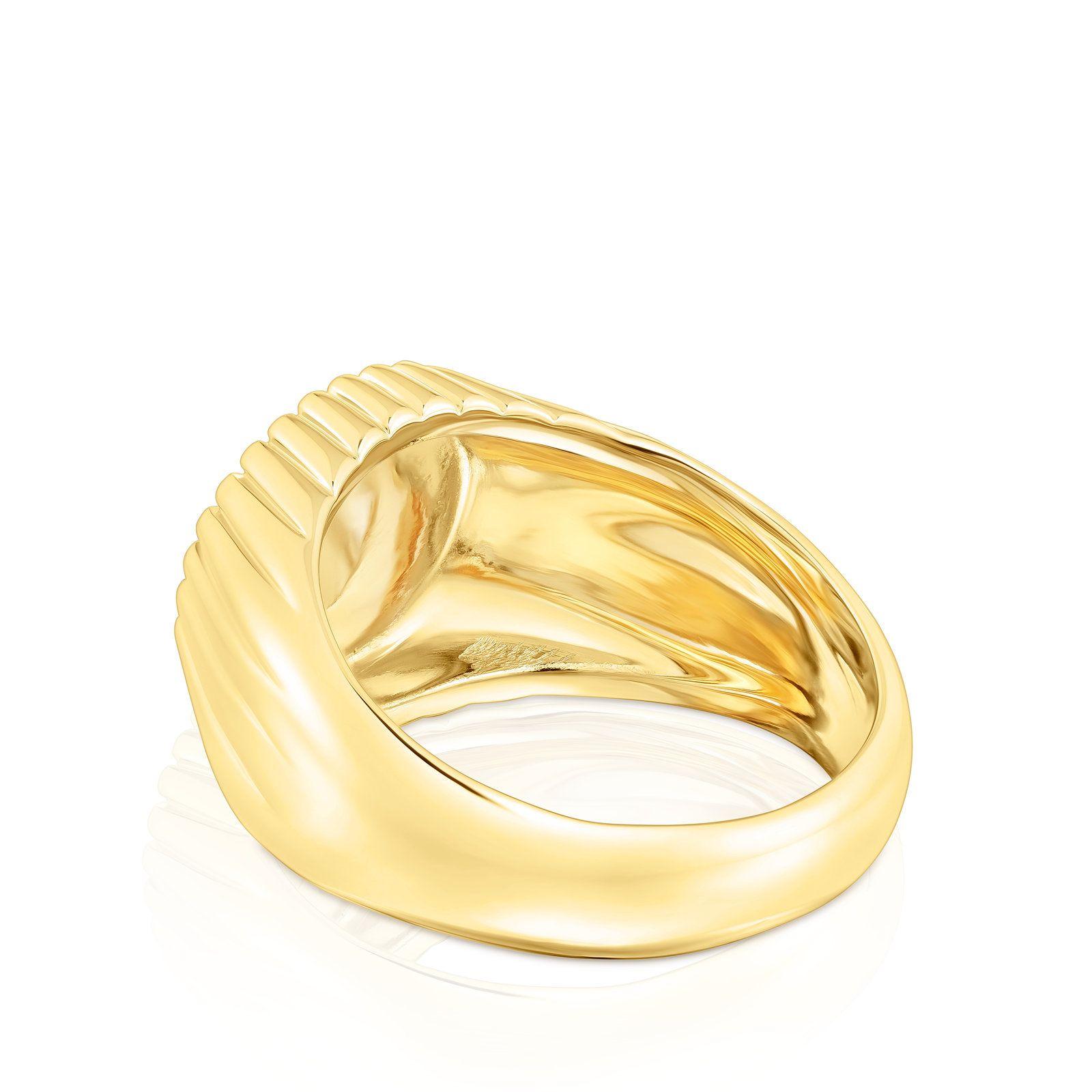 Sello de plata vermeil y oso con iolitas Iris Motif-2