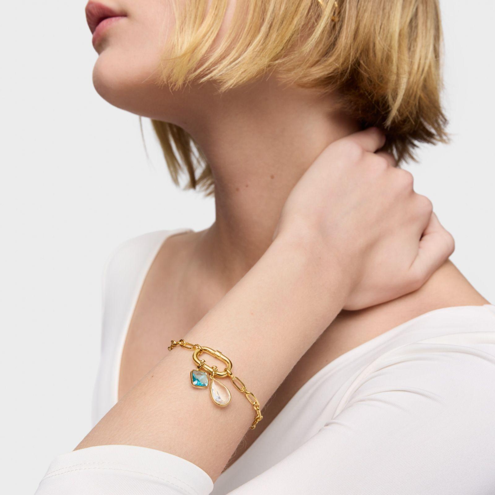 Colgante pequeño con baño de oro 18 kt sobre plata y topacio-4