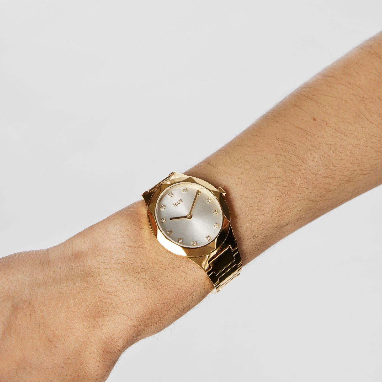 Reloj analógico con brazalete de acero IPG dorado Karat Oval-4