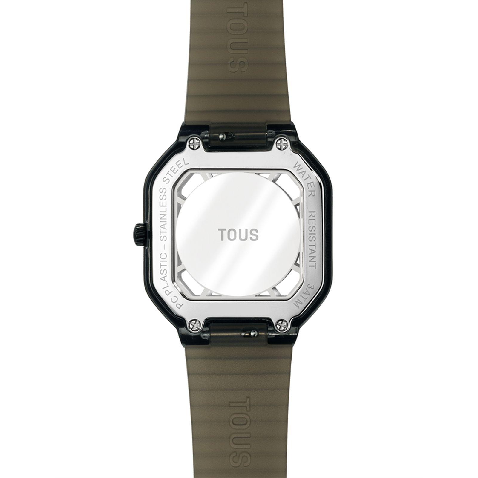 Reloj analógico de acero IP negro con zirconitas Gleam Fresh-2