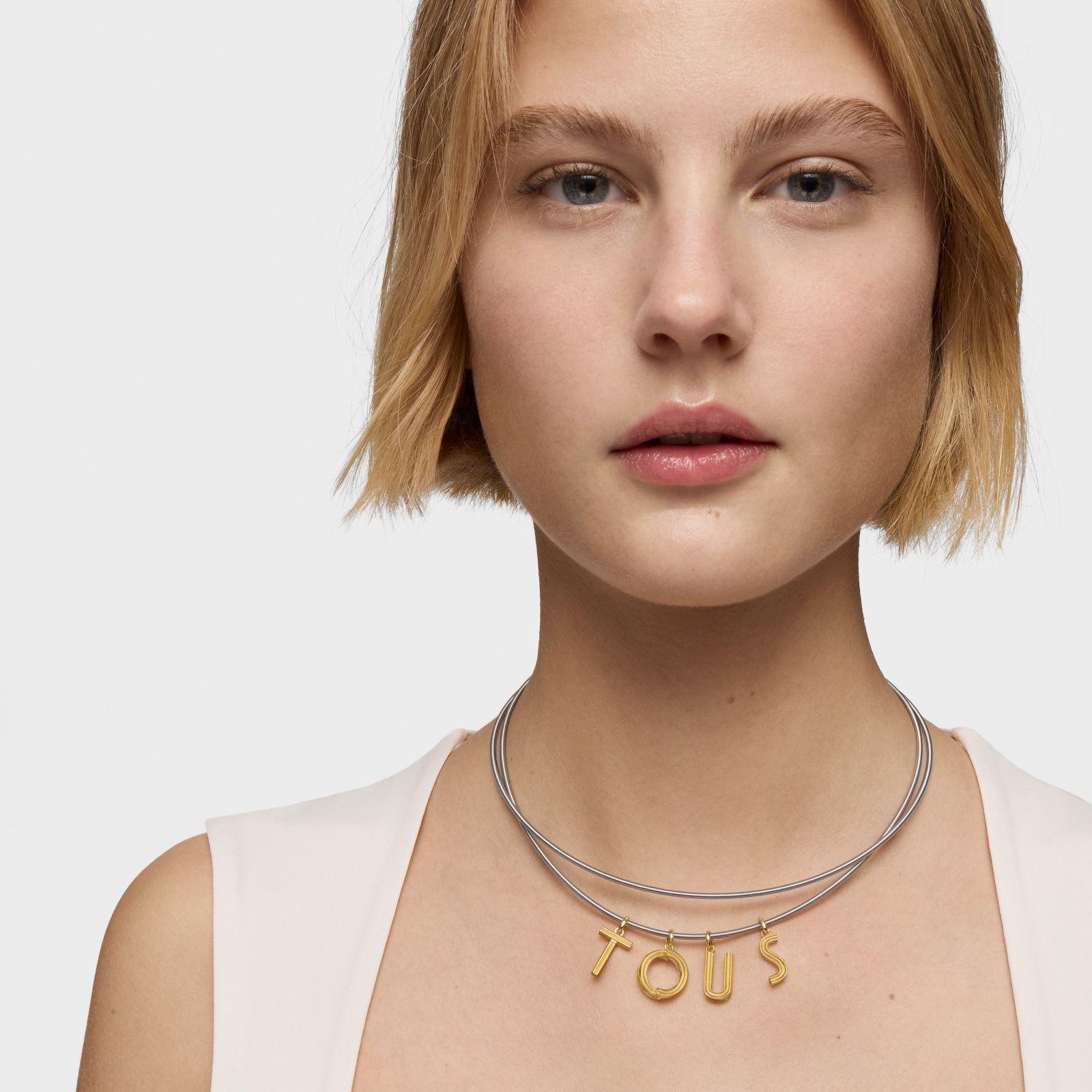 Colgante mediano letra B con baño de oro 18 kt sobre plata Alphabet-4