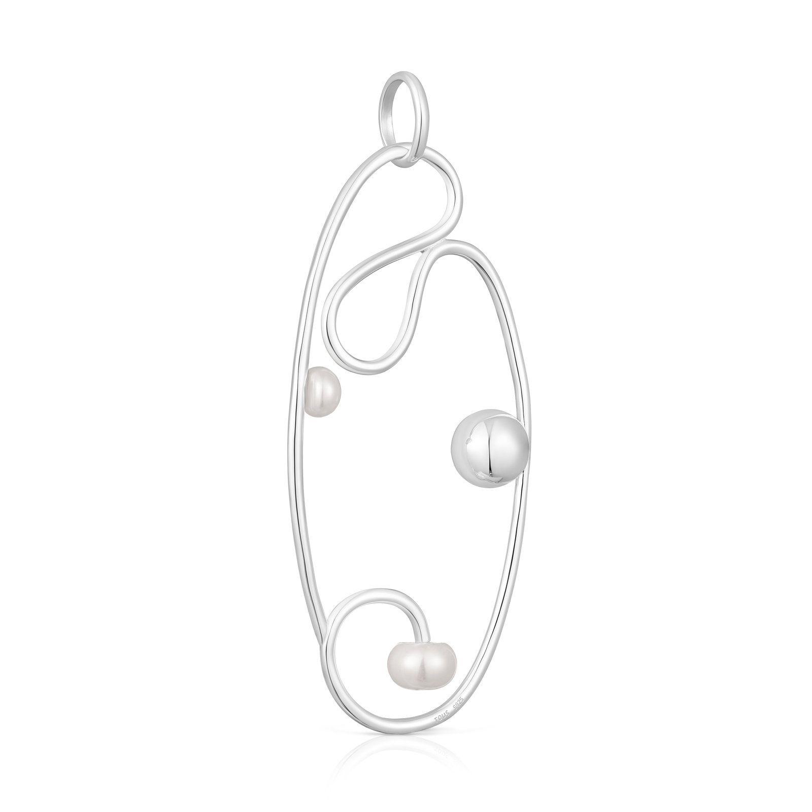 Colgante grande de plata y perlas cultivadas Tsuri-2