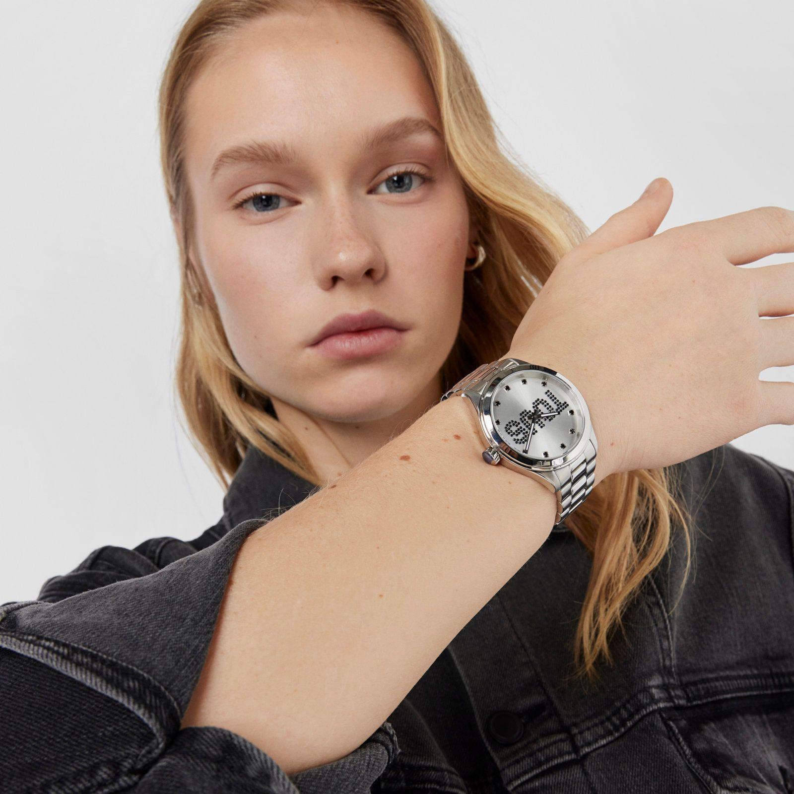Reloj analógico con brazalete de acero y cristales T-Logo-4