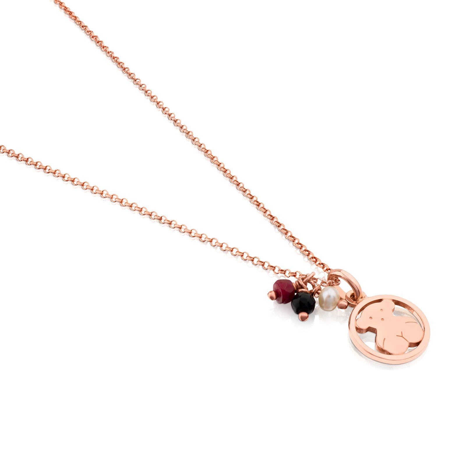 Collar Camille Plata Vermeil rosa con Ónix y Rubí Tous-2