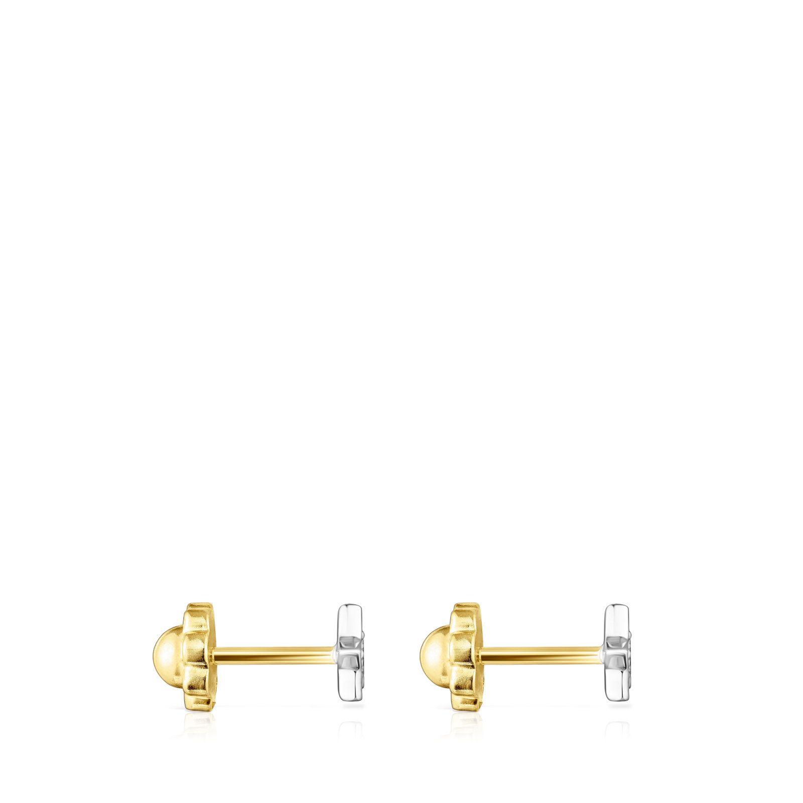Aros Puppies de Oro blanco-1