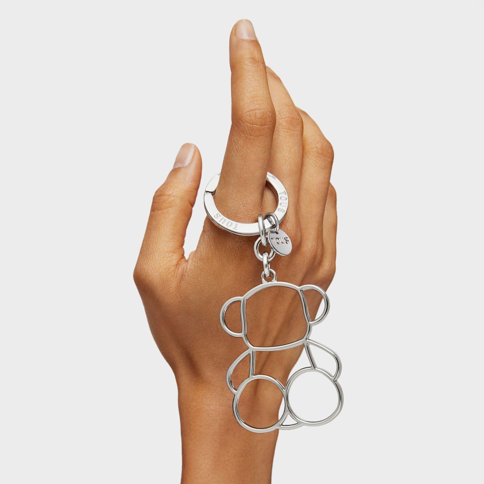 Llavero Silhouette plateado Bold Bear-2