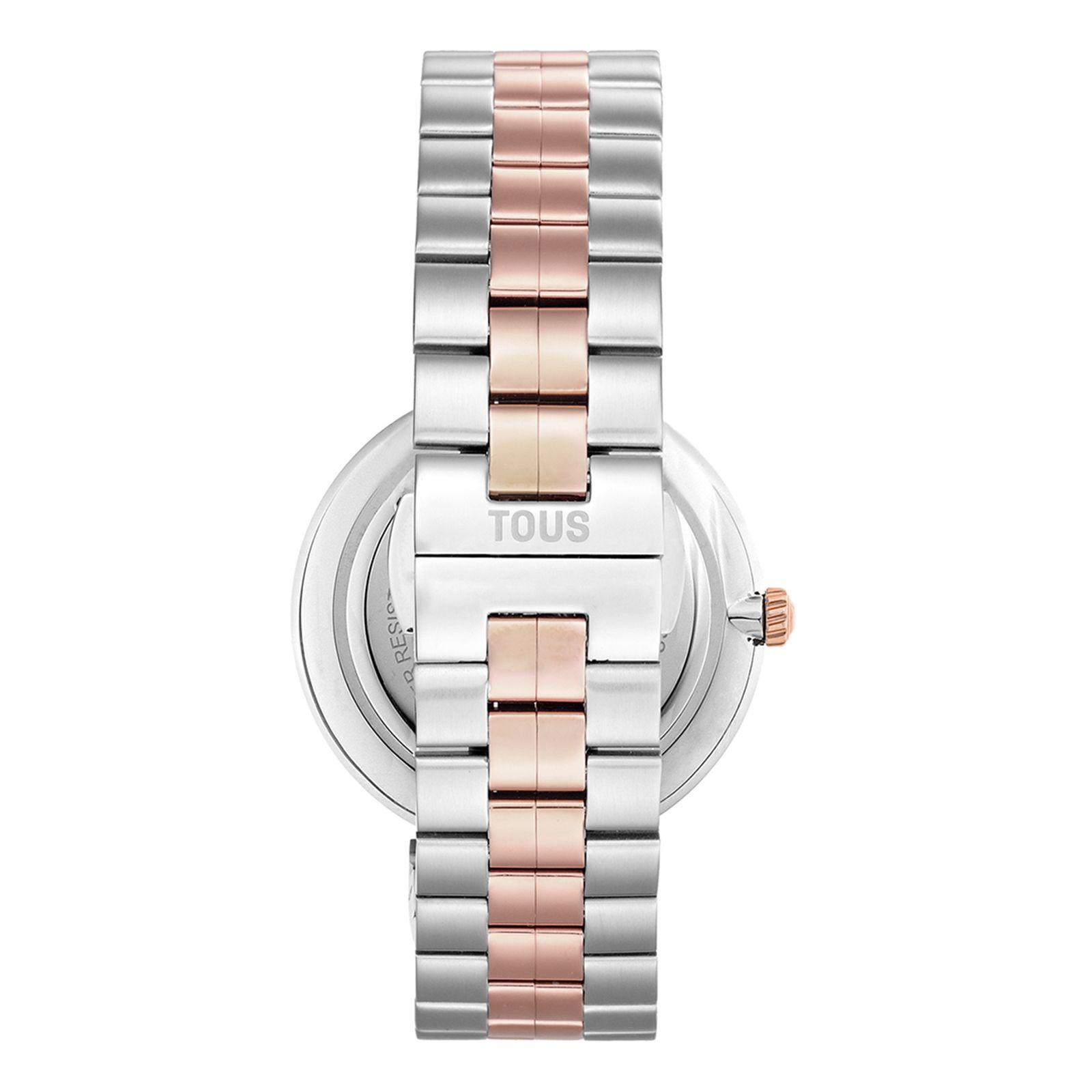 Reloj con brazalete de acero y acero IPRG rosado S-Band-2