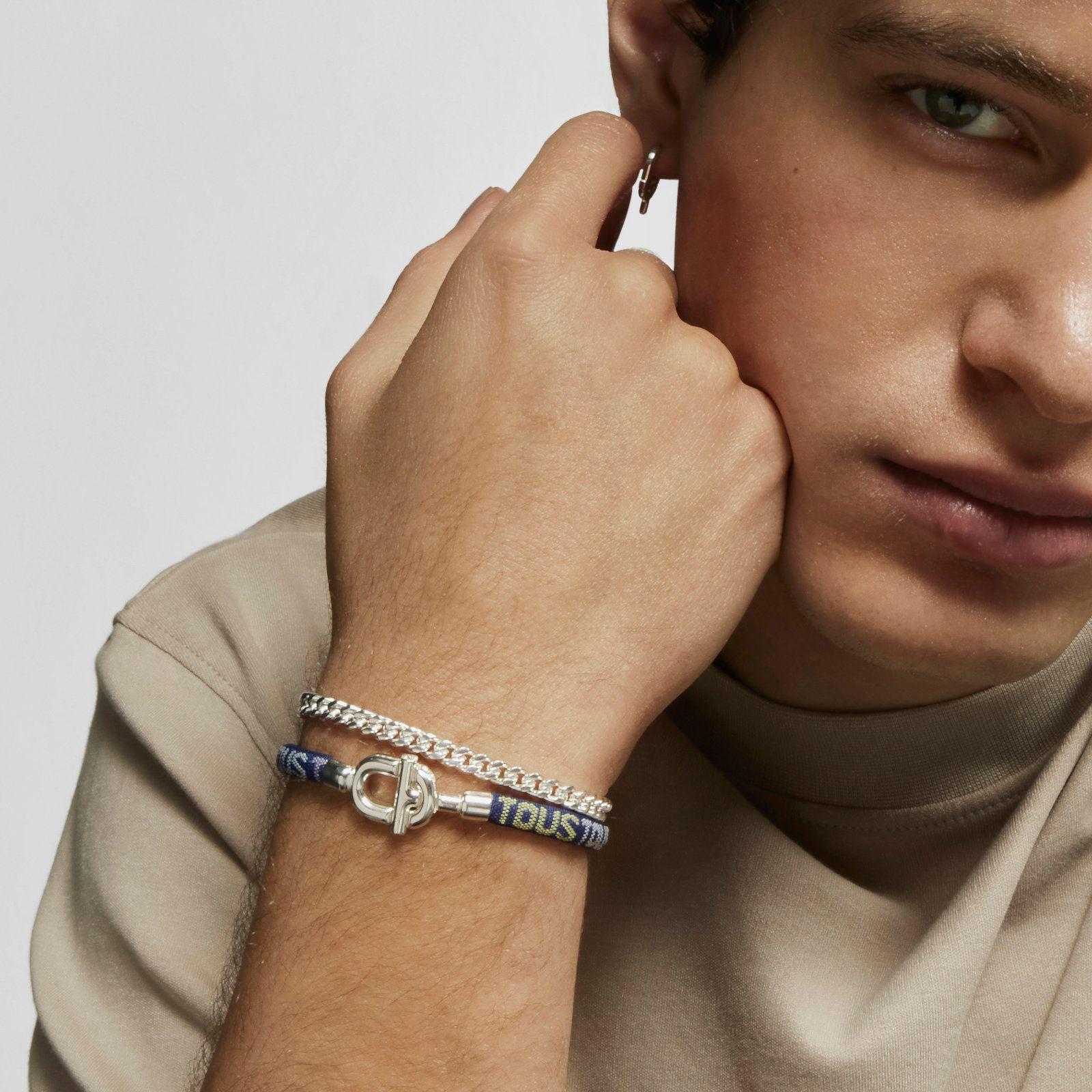 Pulsera de plata y cordón TOUS MANIFESTO-5