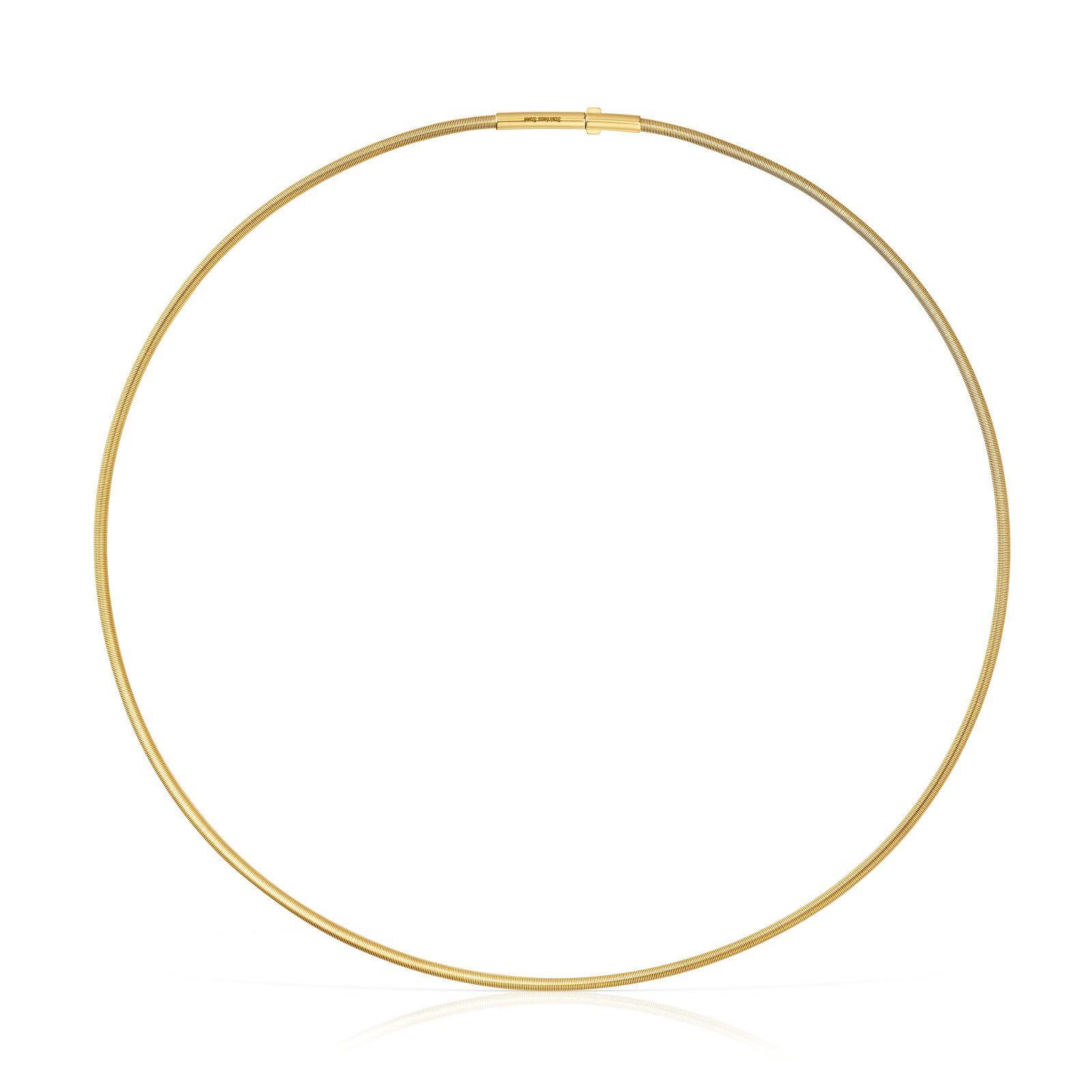 Collar de acero IP dorado 2 mm Mesh Tube-0