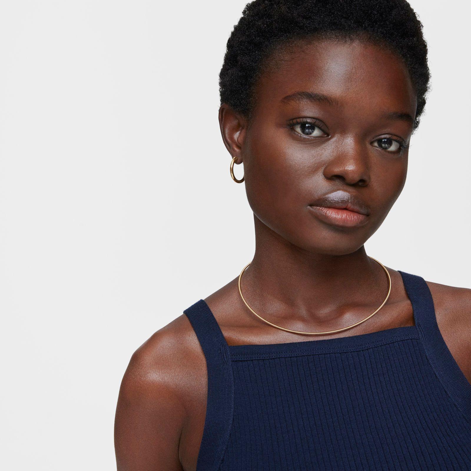 Collar de acero IP dorado 2 mm Mesh Tube-4