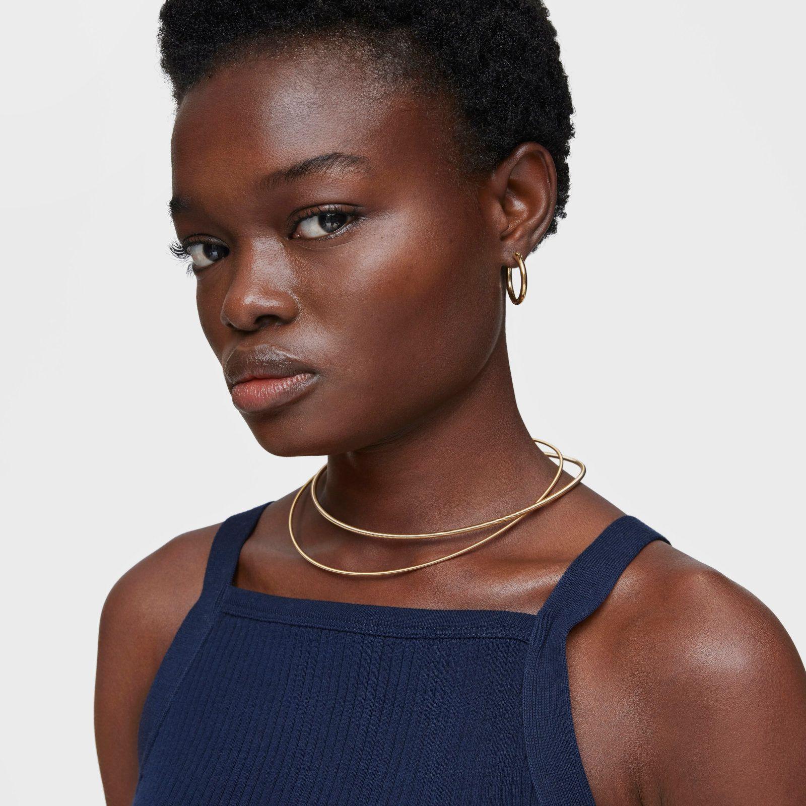 Collar de acero IP dorado 2 mm Mesh Tube-6