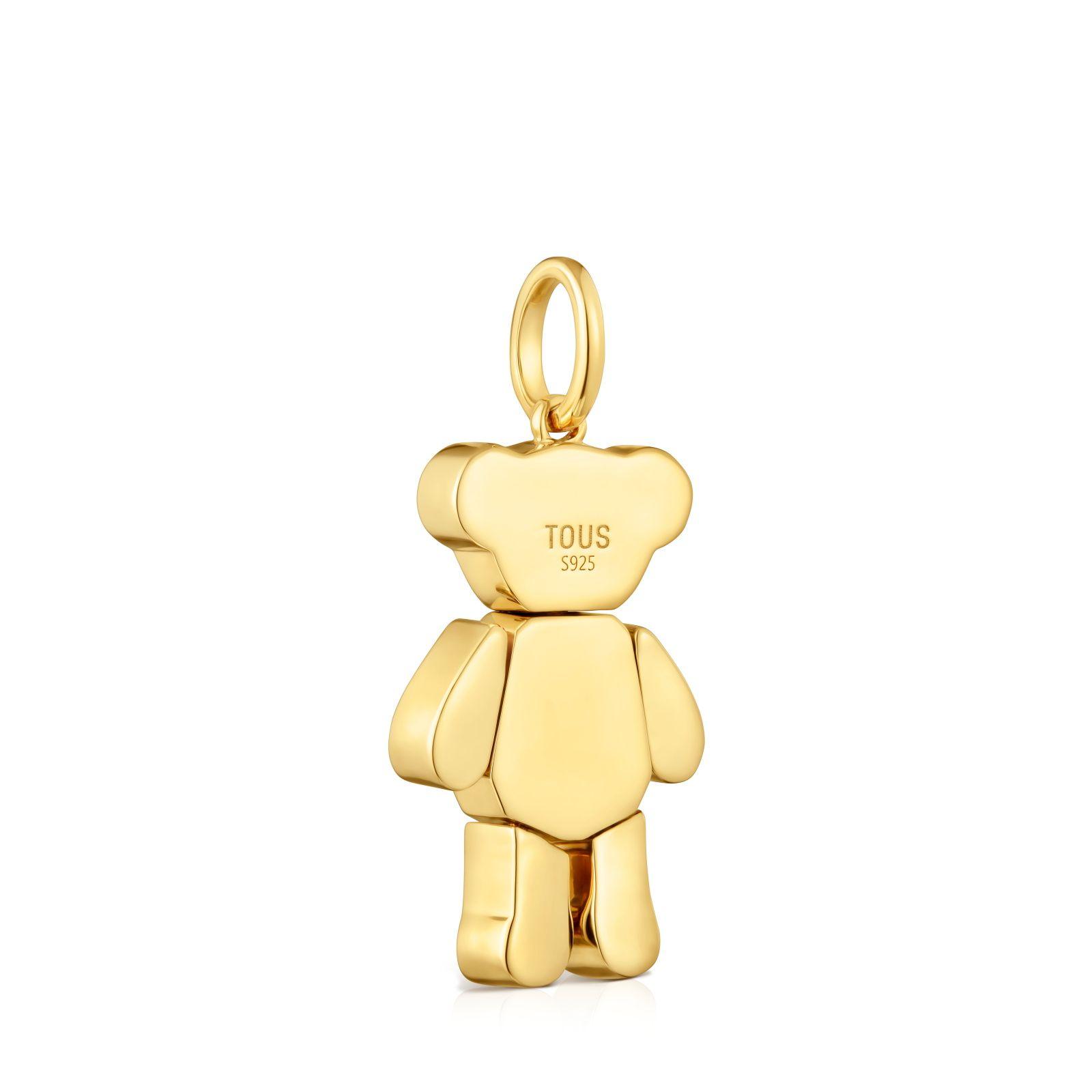 Colgante oso oro 18 kt sobre plata con gemas Teddy Bear-2