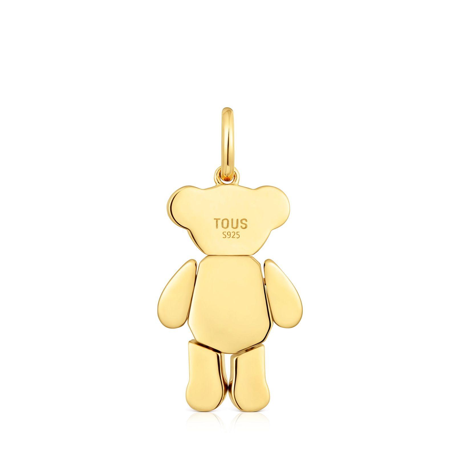 Colgante oso oro 18 kt sobre plata con gemas Teddy Bear-3
