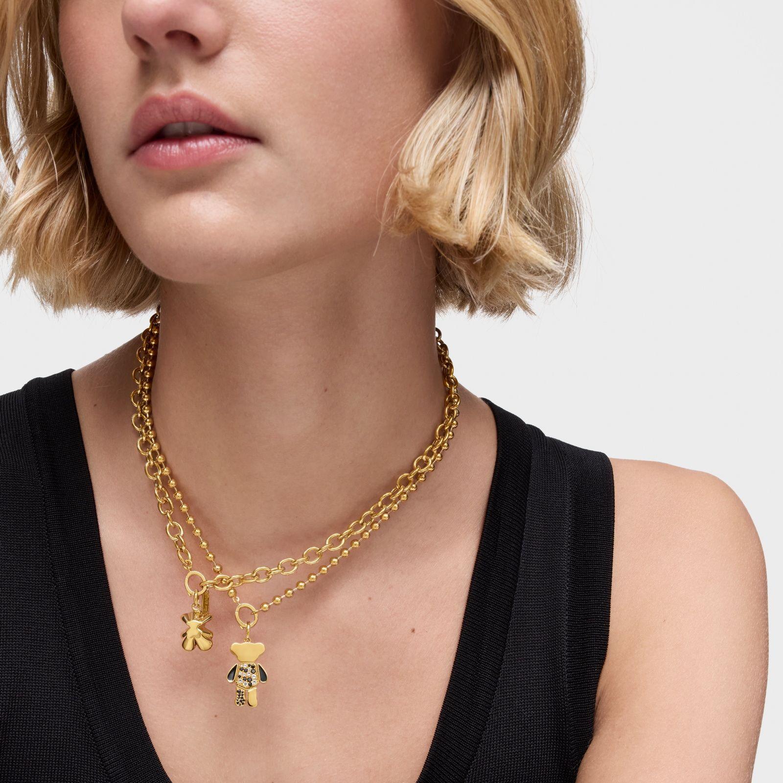 Colgante oso oro 18 kt sobre plata con gemas Teddy Bear-5