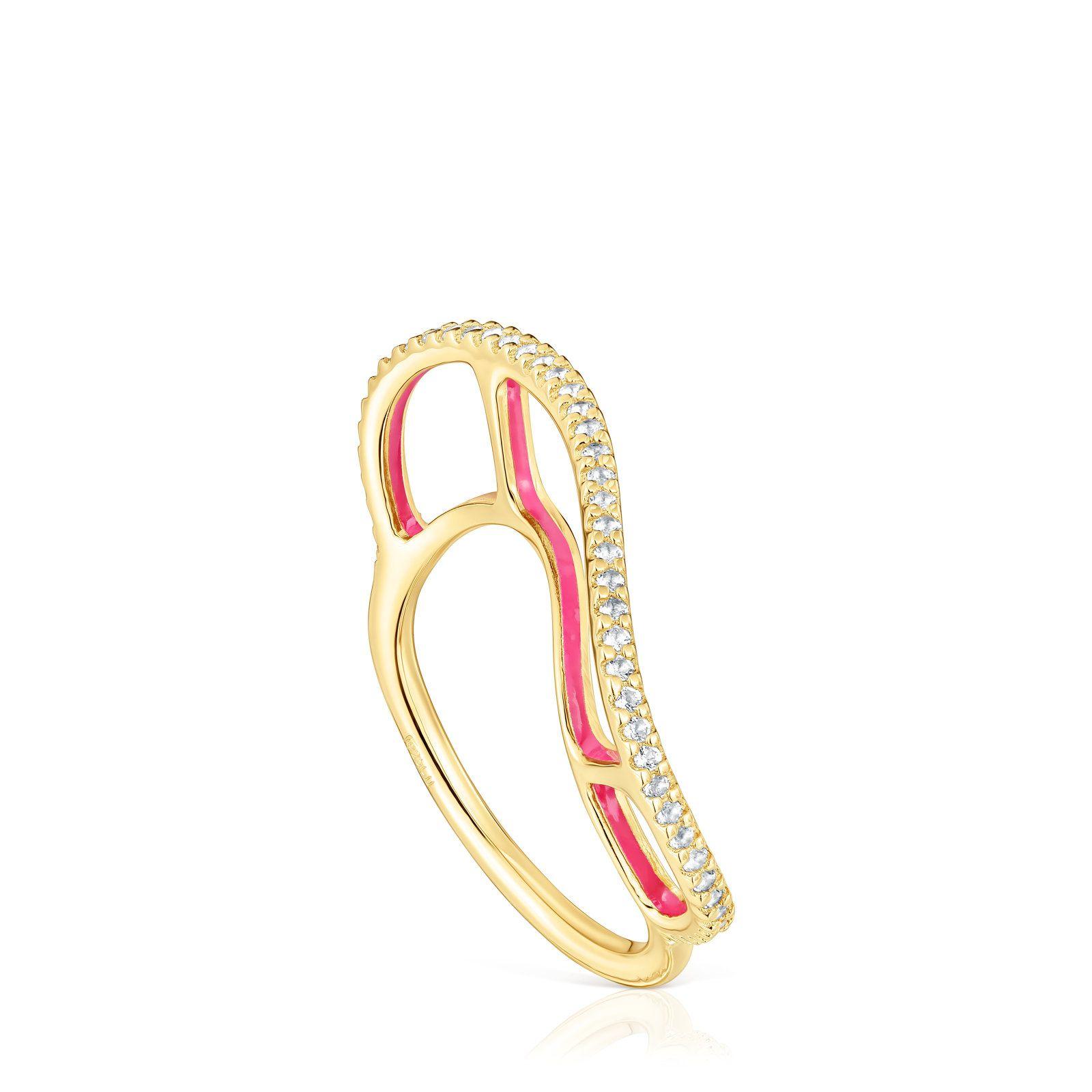 Anillo de plata vermeil y topacios Gregal Tous-0