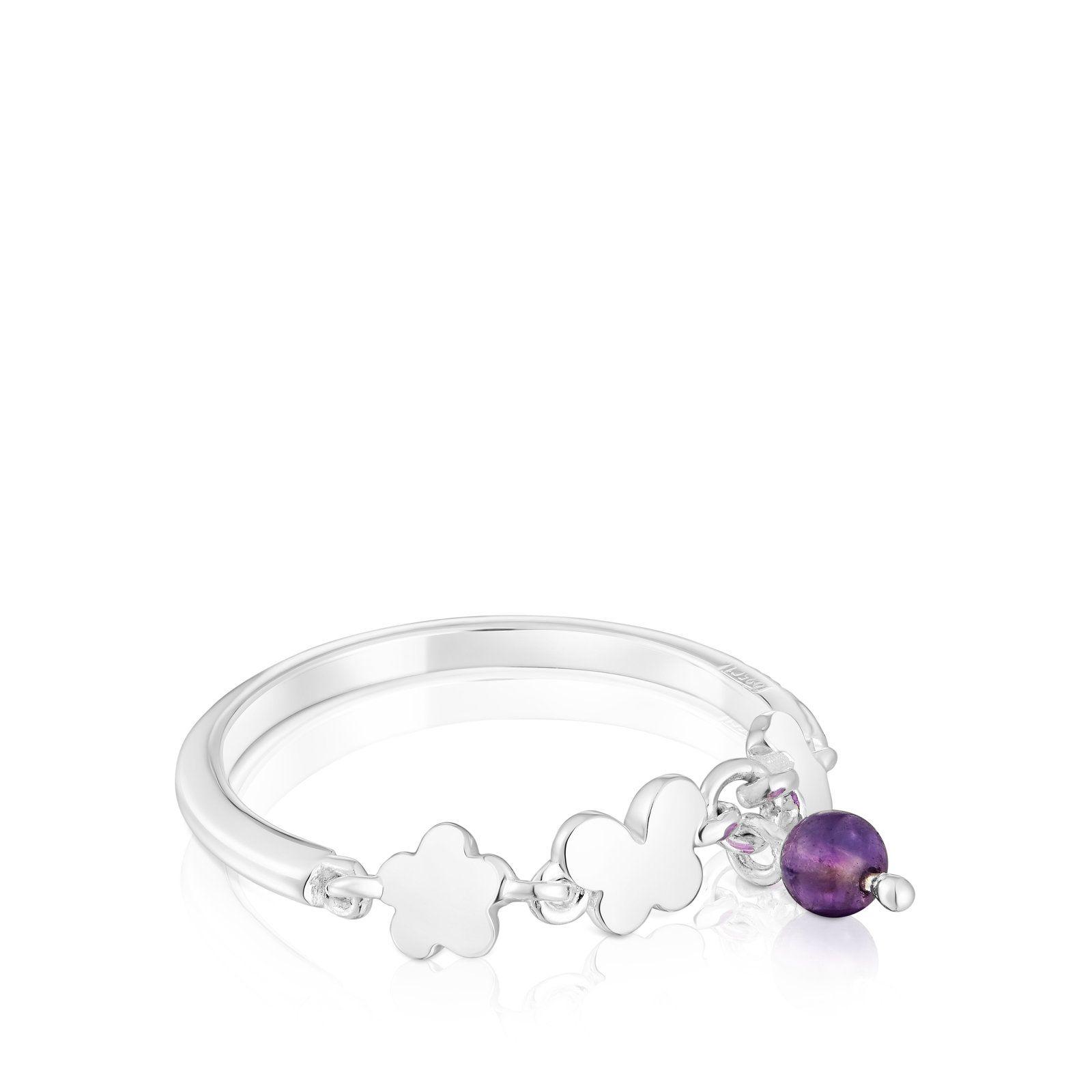 Anillo de plata y amatista Bold Motif-1