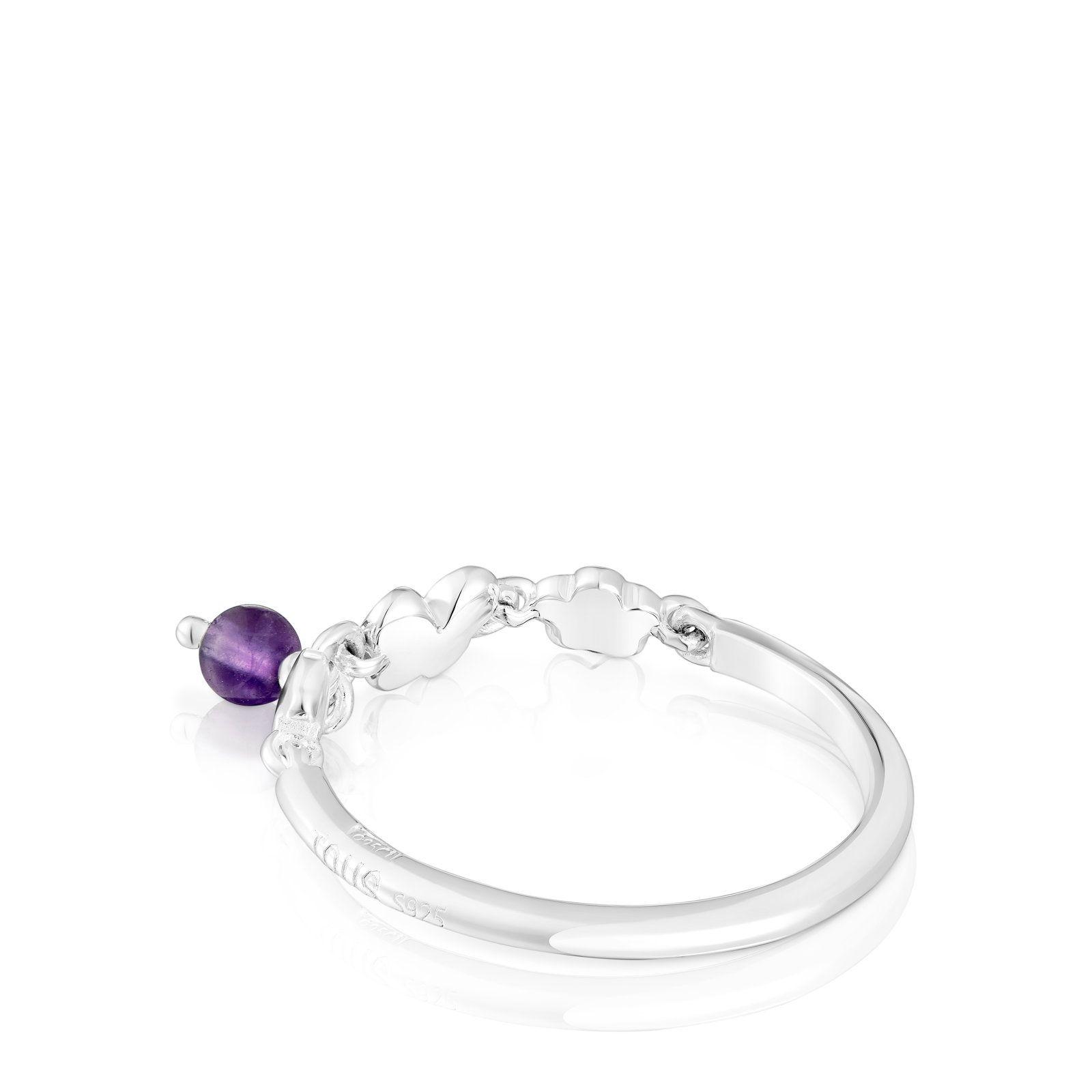 Anillo de plata y amatista Bold Motif-2