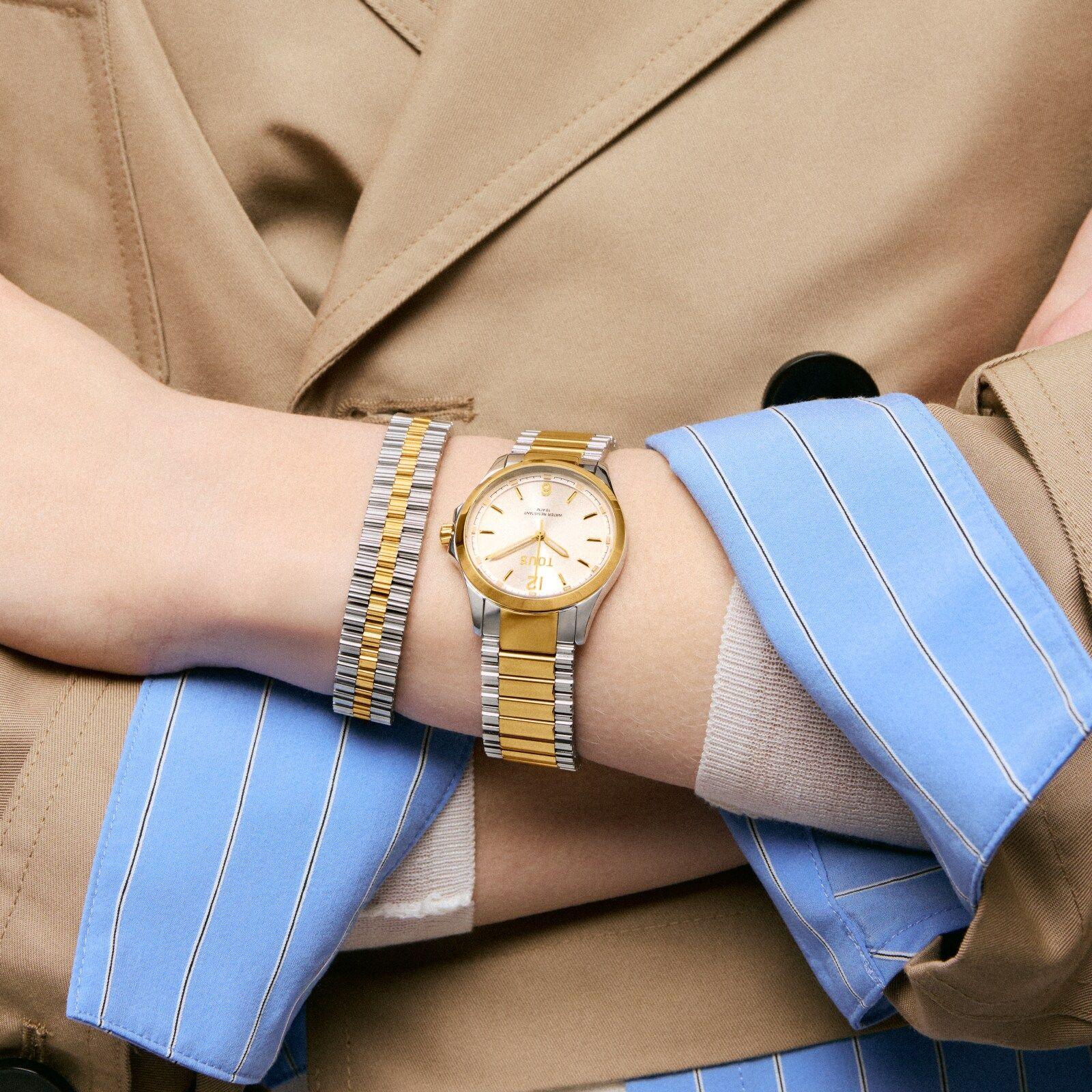 Pulsera de eslabones en acero bicolor TOUS 1950-3