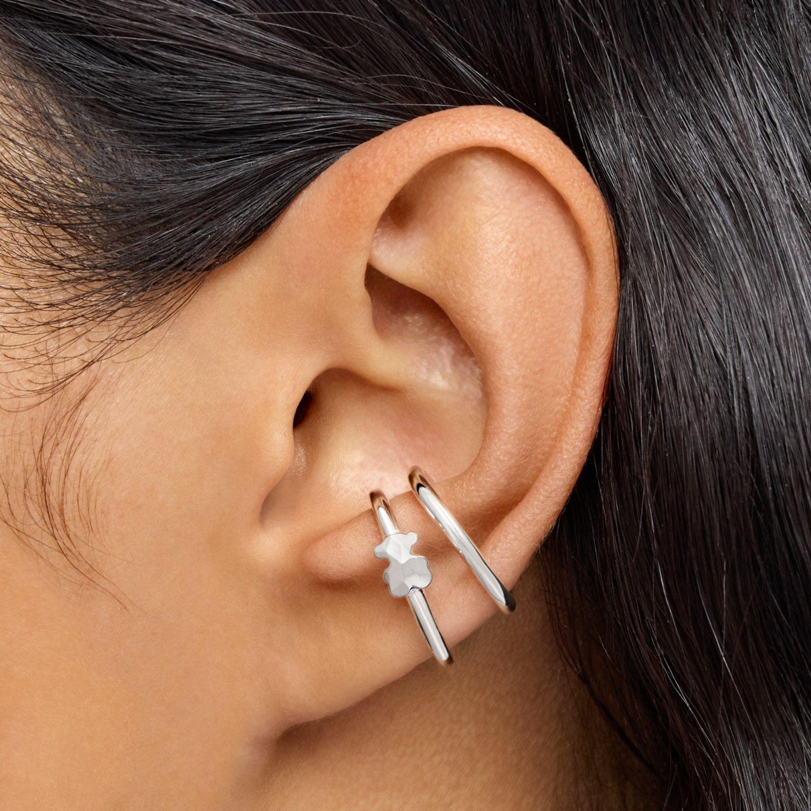 Earcuff de plata Icon Metal-4