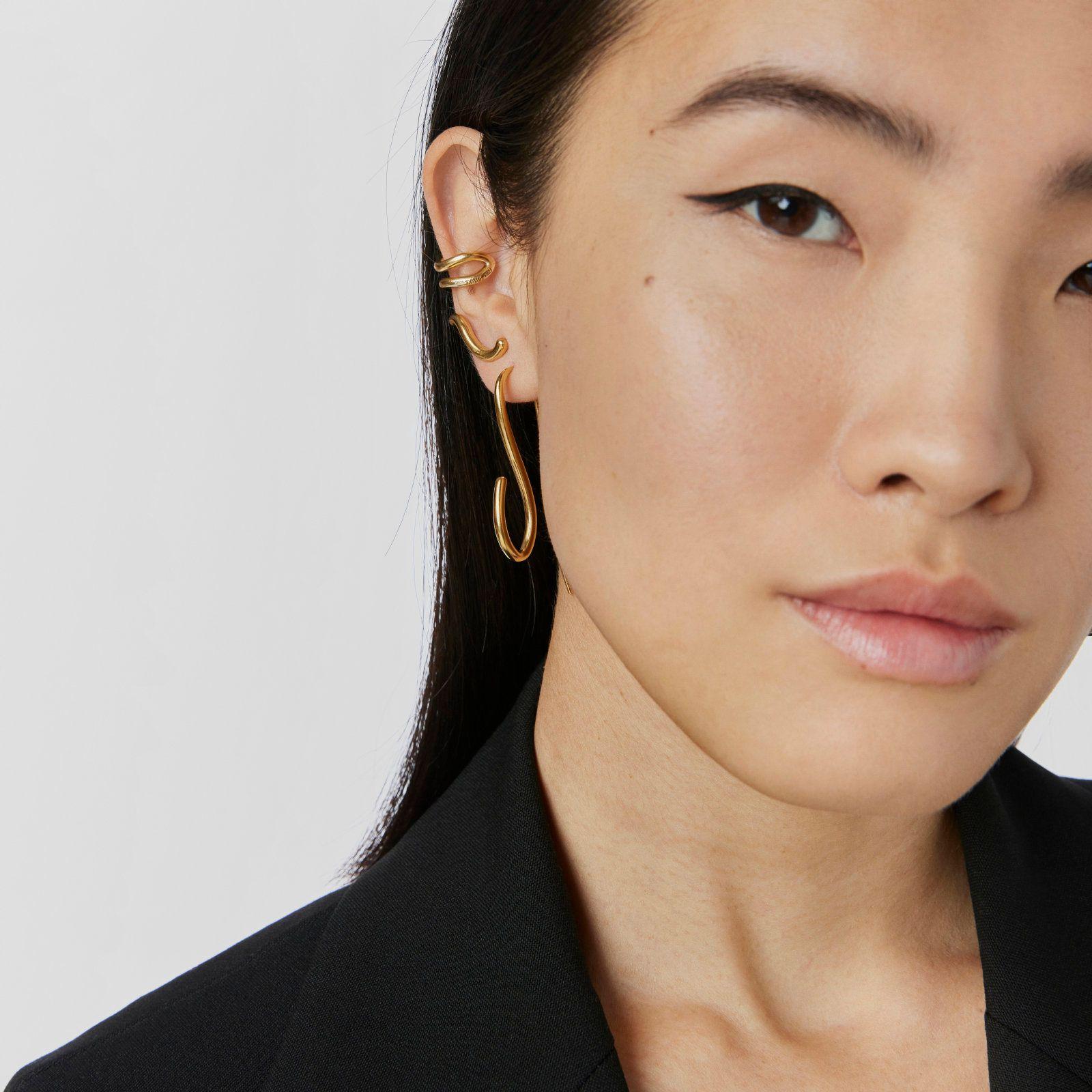 Pendientes largos de plata vermeil Bent Tous-3