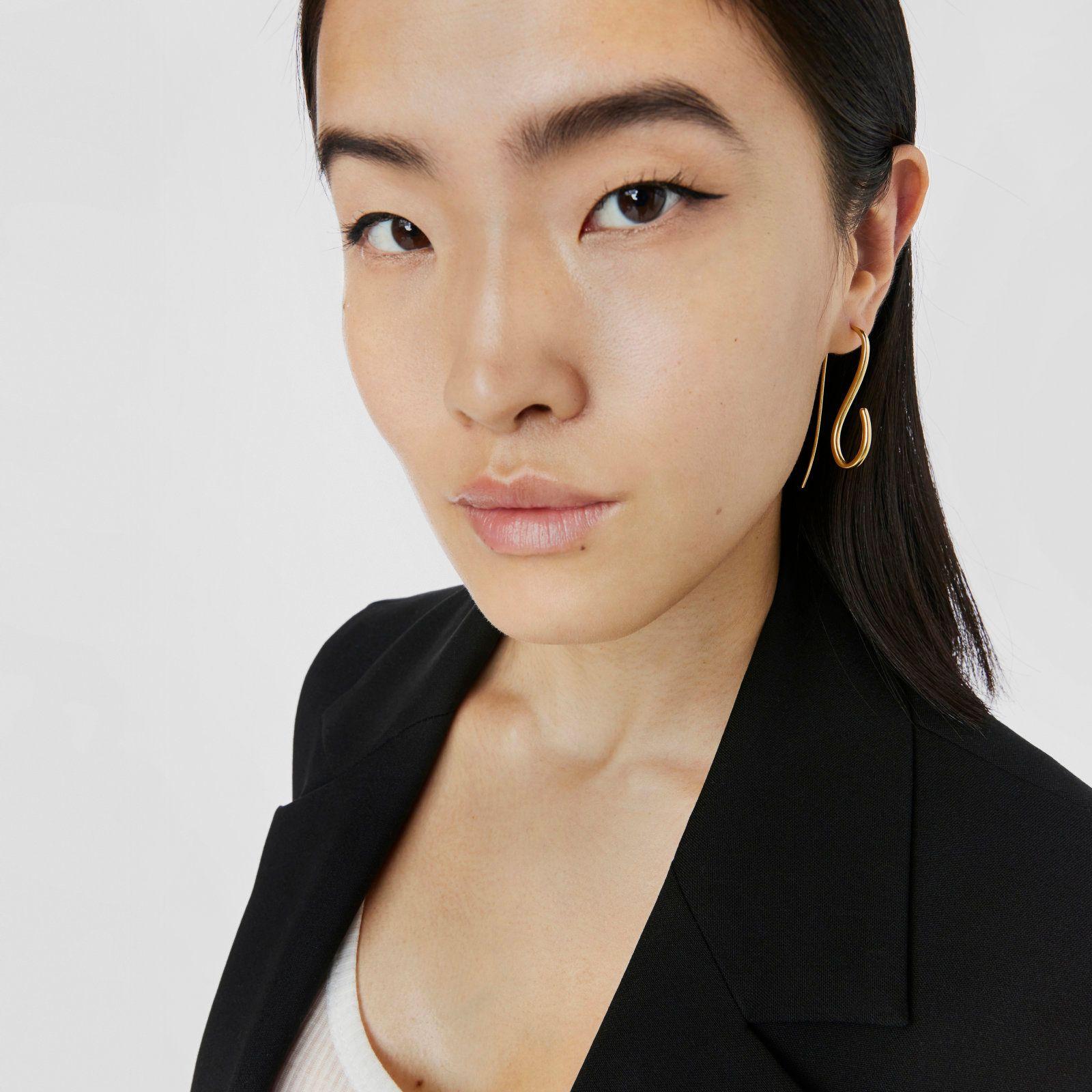 Pendientes largos de plata vermeil Bent Tous-6