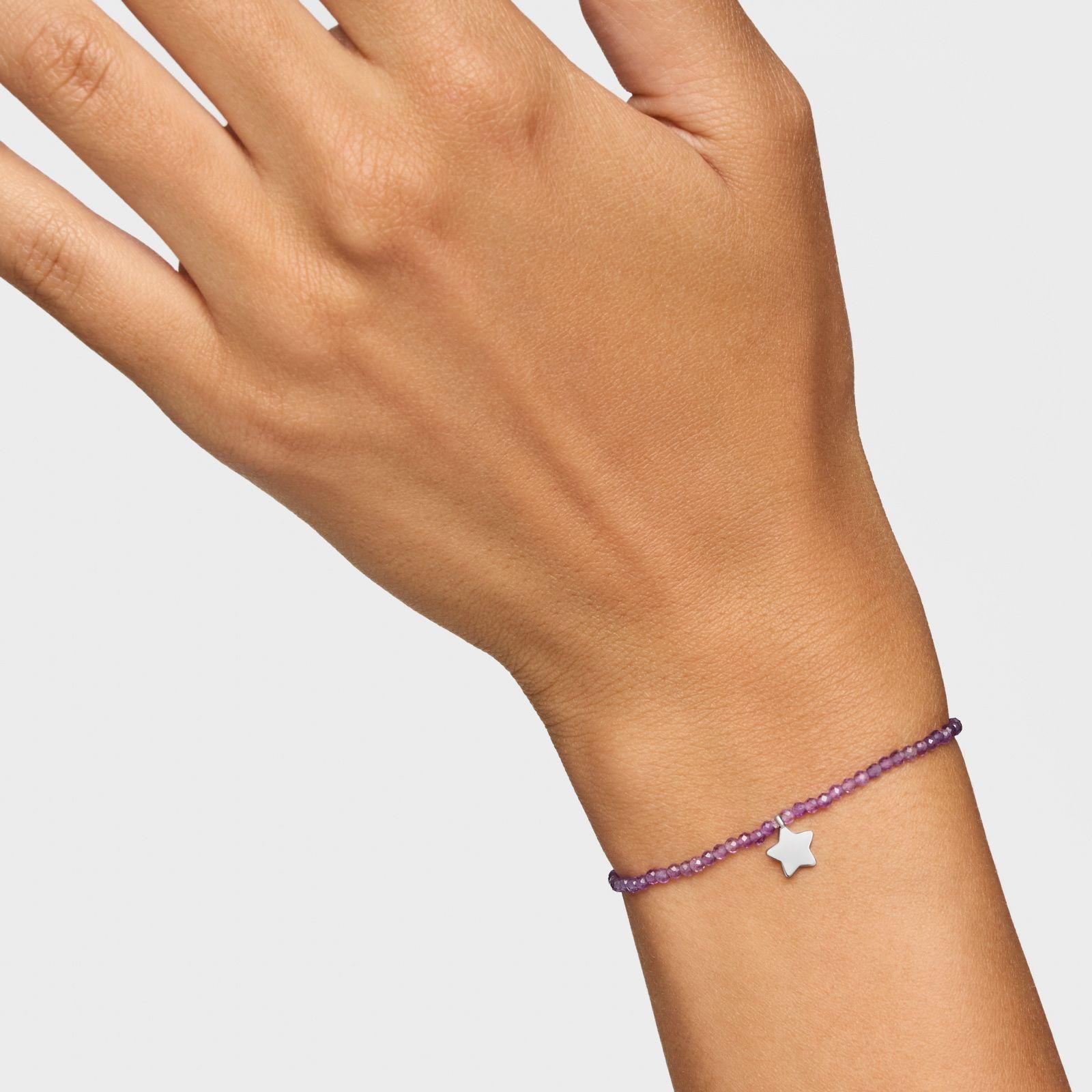 Pulsera elástica con amatistas y estrella de plata TOUS Motivos-5