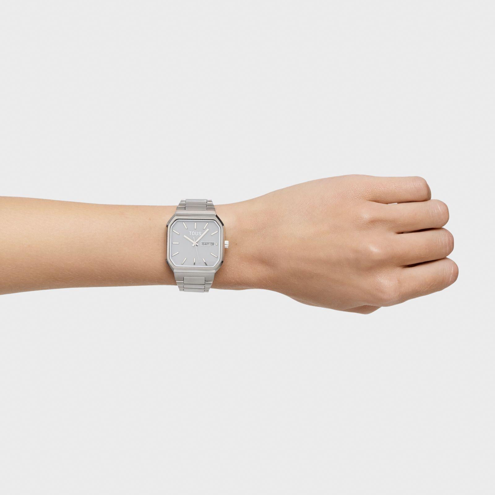 Reloj analógico con brazalete de aluminio Lit-3