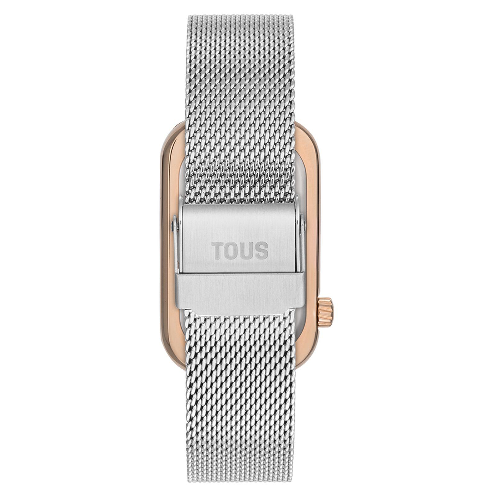 Reloj analógico bicolor con silueta corazón y brazalete de acero T-Band Club-2