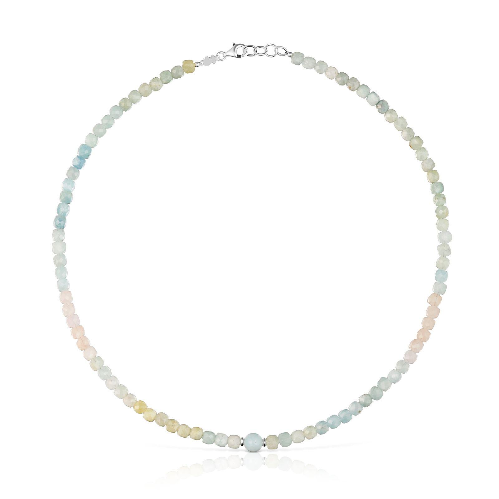 Collar corto de plata y berilos multicolor Basic Colors-3
