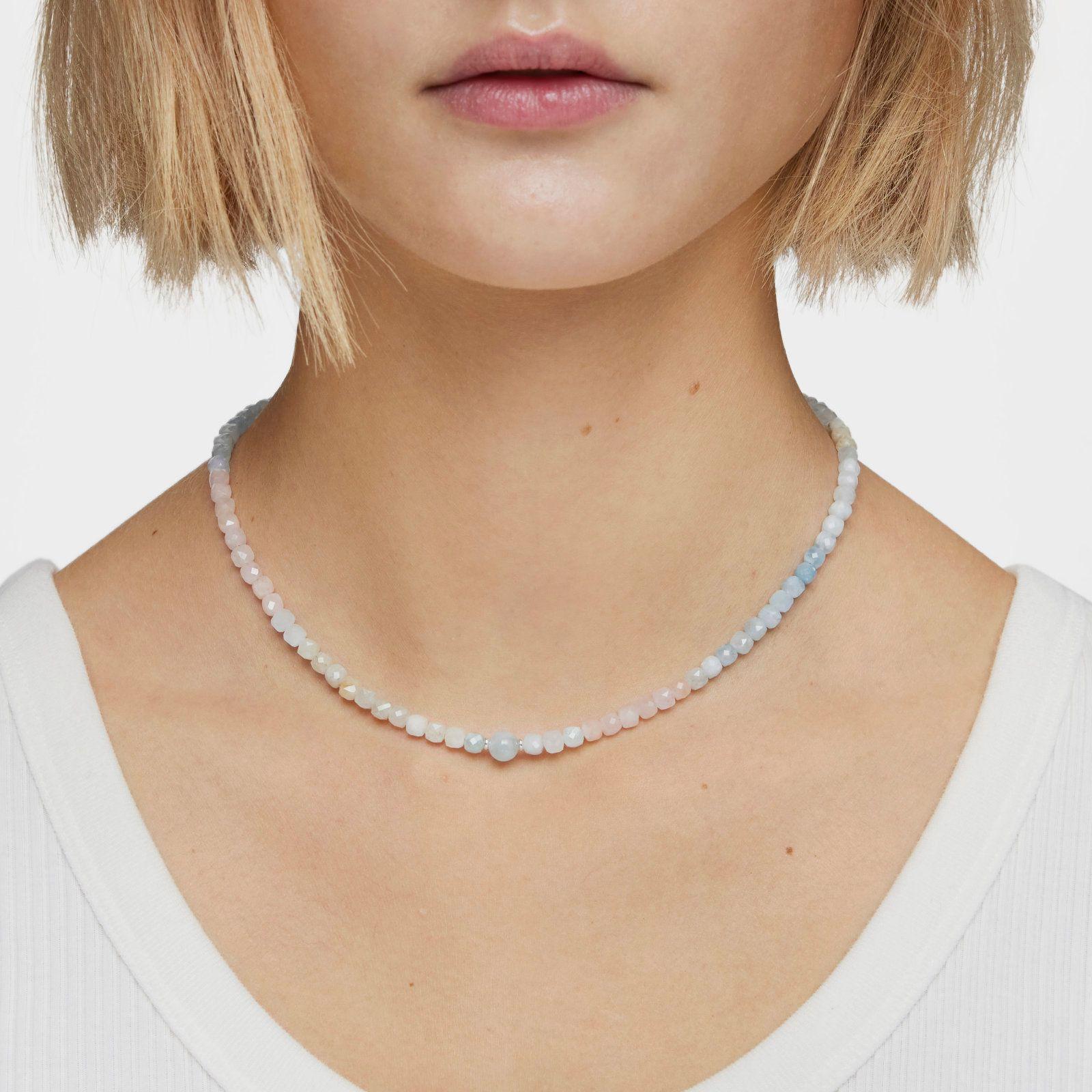 Collar corto de plata y berilos multicolor Basic Colors-6