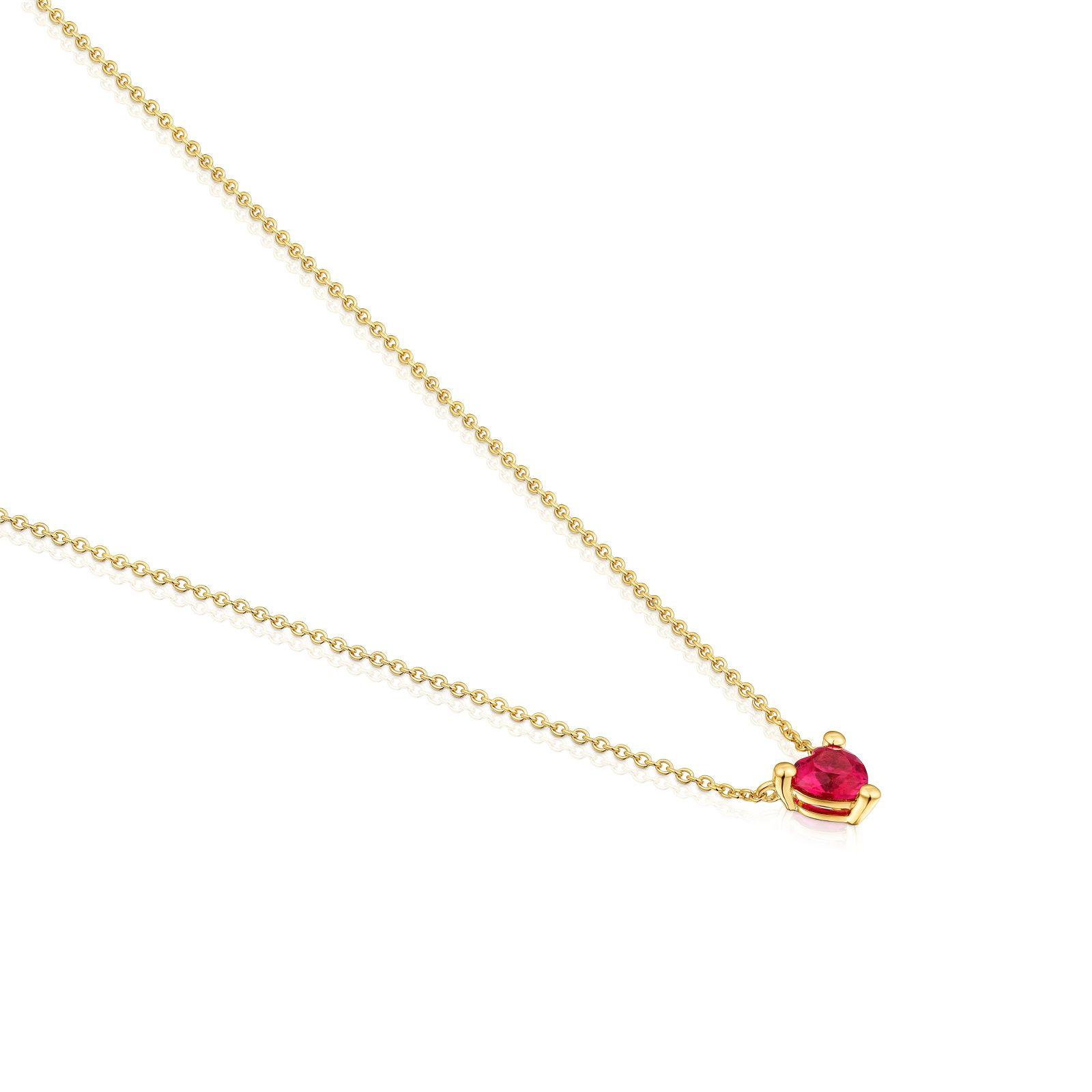 ollar corto oro 18 kt, plata y rubí LGG Garden of Love-2