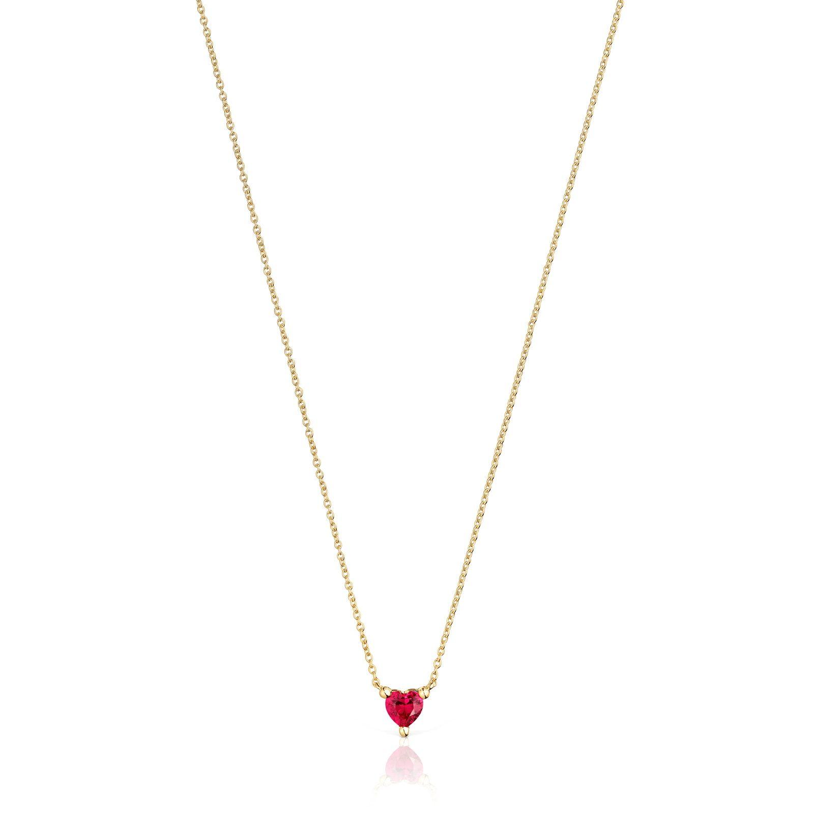 ollar corto oro 18 kt, plata y rubí LGG Garden of Love-5