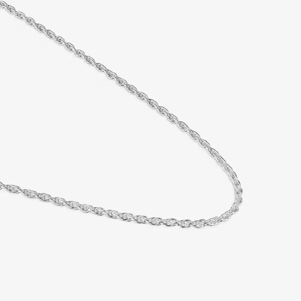 Gargantilla de plata con anillas ovales 50 cm Chain-2